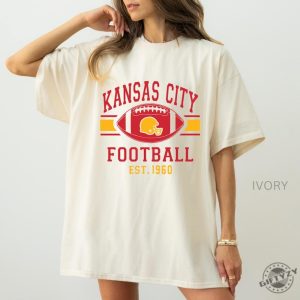 Kansas City Football Shirt Trendy Kansas City Fan Hoodie Football Crewneck Sweatshirt Kansas City Tshirt Game Day Tee Taylor Travis Shirt giftyzy 5