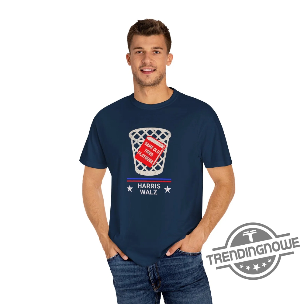 Same Old Tired Playbook Shirt Harris Walz 2024 Election Shirt Democrat T Shirt Anti Trump Shirt Vote Blue Tee