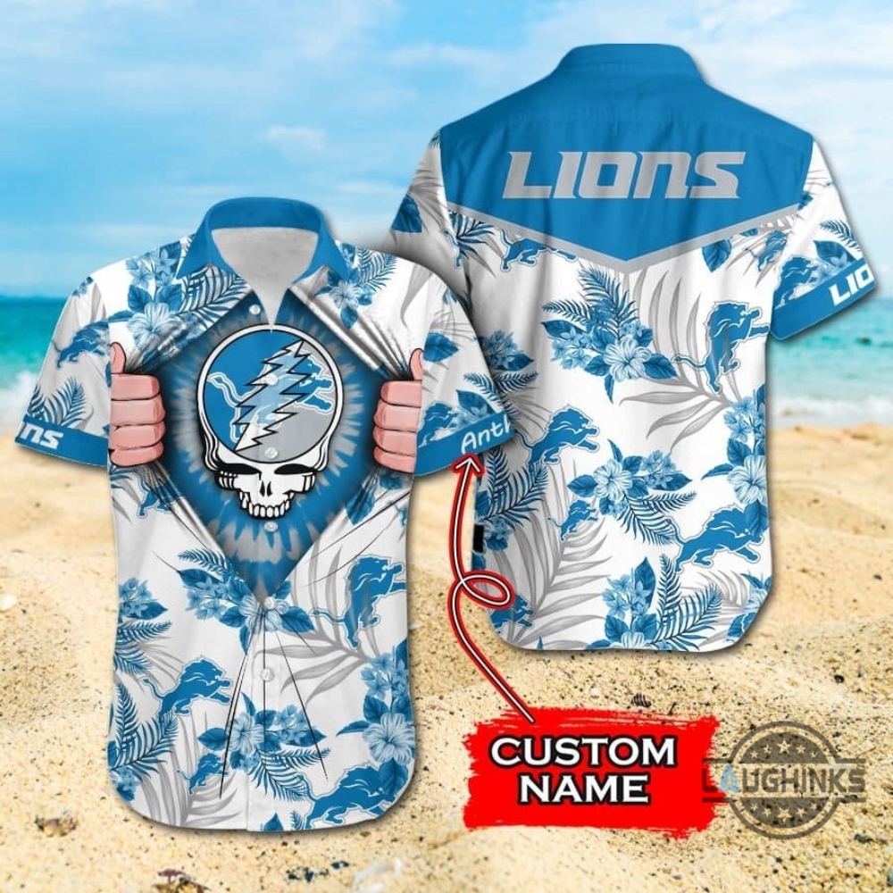 Custom Nfl Grateful Dead Detroit Lions Hawaiian Shirt And Shorts