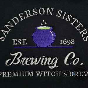 sanderson sisters embroidered sweatshirt t shirt hoodie hocus pocus witches halloween tv series movie autumn fall leaves gift laughinks 1