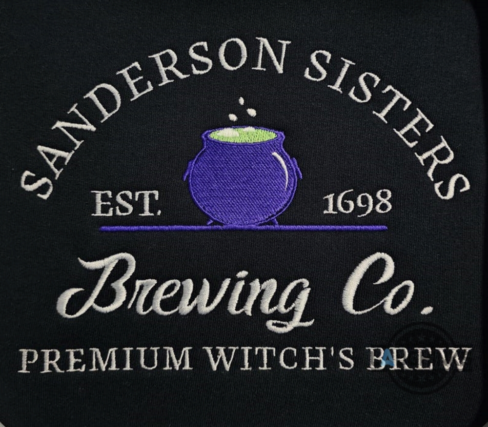 Sanderson Sisters Embroidered Sweatshirt T Shirt Hoodie Hocus Pocus Witches Halloween Tv Series Movie Autumn Fall Leaves Gift