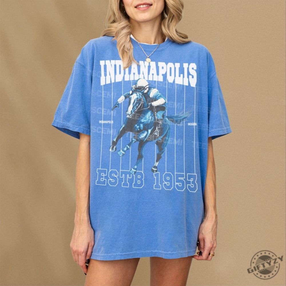 Retro Indianapolis Football Shirt Vintage Blue And White Indy Sports Fan Memorabilia Hoodie Anthony Richardson Jonathan Taylor Football Tshirt