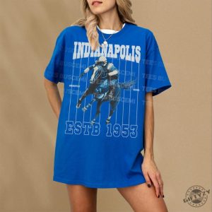 Retro Indianapolis Football Shirt Vintage Blue And White Indy Sports Fan Memorabilia Hoodie Anthony Richardson Jonathan Taylor Football Tshirt giftyzy 3