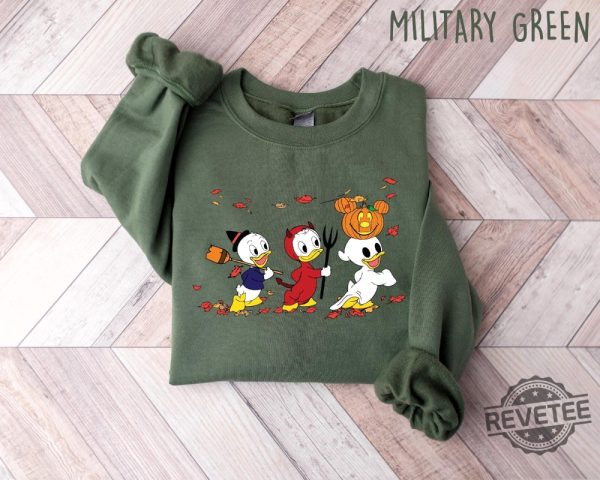 90S Halloween Sweatshirt Retro Halloween Ducks Shirt Halloween Cartoon Sweatshirt revetee 1