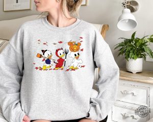 90S Halloween Sweatshirt Retro Halloween Ducks Shirt Halloween Cartoon Sweatshirt revetee 3