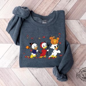 90S Halloween Sweatshirt Retro Halloween Ducks Shirt Halloween Cartoon Sweatshirt revetee 4