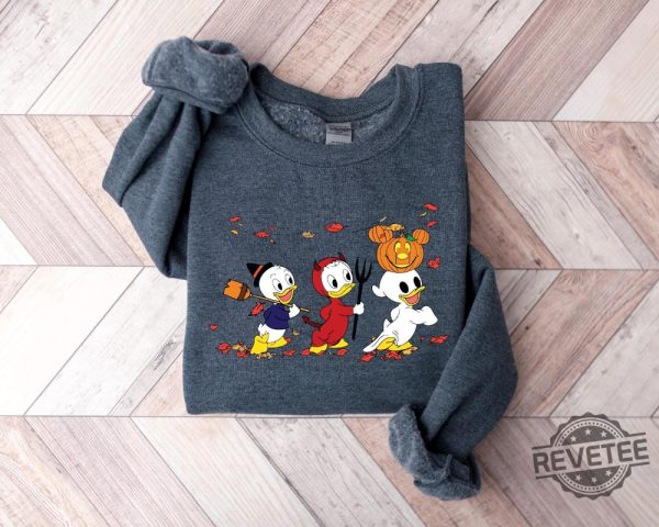 90S Halloween Sweatshirt Retro Halloween Ducks Shirt Halloween Cartoon Sweatshirt revetee 4