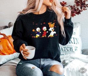 90S Halloween Sweatshirt Retro Halloween Ducks Shirt Halloween Cartoon Sweatshirt revetee 5