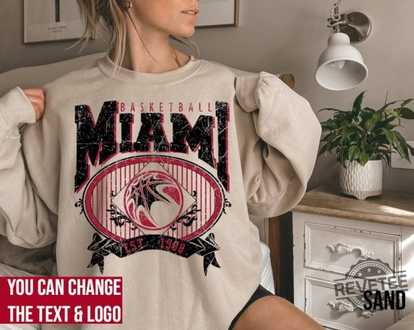 Miami Basketball Sweatshirt Miami Basketball Shirt Miami Heat Shirt revetee 1