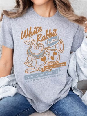 Retro White Rabbit Alice In Wonderland T Shirt Alice In Chains T Shirt revetee 1