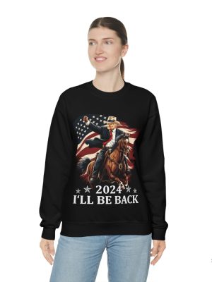 Donald Trump 2024 Shirt Trump Riding A Horse With The American Flag Cowboy Trump Tshirt revetee 5