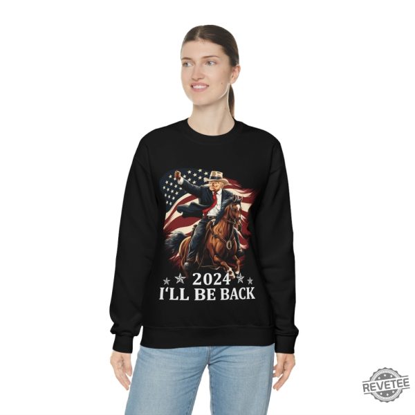 Donald Trump 2024 Shirt Trump Riding A Horse With The American Flag Cowboy Trump Tshirt revetee 5