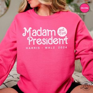 Madam President And Tim Shirt Kamala Harris Crewneck Sweatshirt Harris Walz 2024 Sweater Female President Tshirt Elect Harris Hoodie Voting Gift giftyzy 3