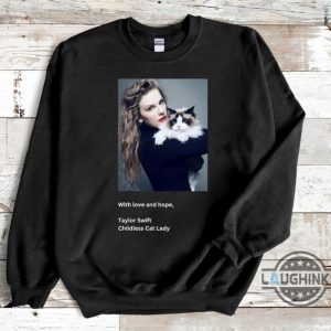 taylor kamala harris endorsement photo shirt with love and hope childless cat lady tee swifties vmas gift laughinks 2