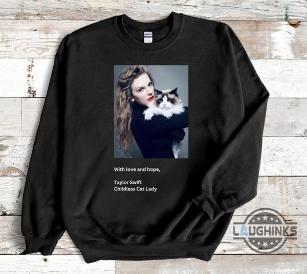 taylor kamala harris endorsement photo shirt with love and hope childless cat lady tee swifties vmas gift laughinks 2