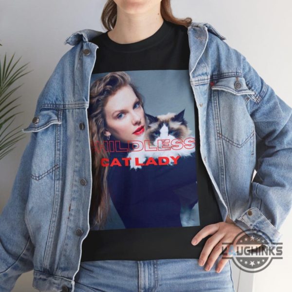 taylor swift childless cat lady t shirt sweatshirt hoodie funny cat lover swfties gift kamala harris vmas endorsement tee laughinks 2