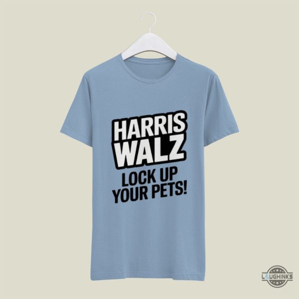 harris walz lock up your pets shirt cringy haitians eat pets shirt