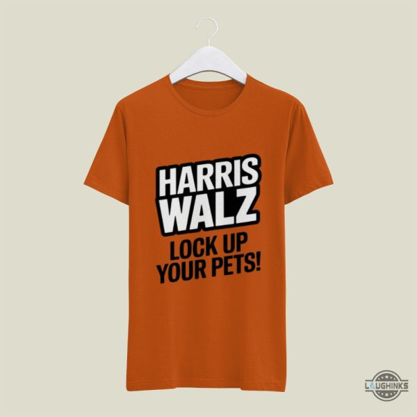 harris walz lock up your pets shirt cringy haitians eat pets shirt