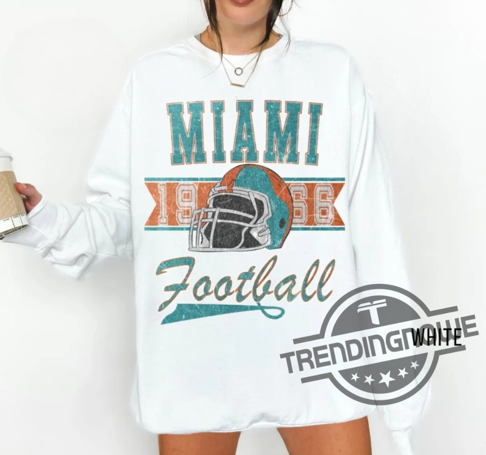 Miami Football Sweatshirt Miami Football Vintage Shirt Dolphin Sweatshirt Miami Dolphins Shirt