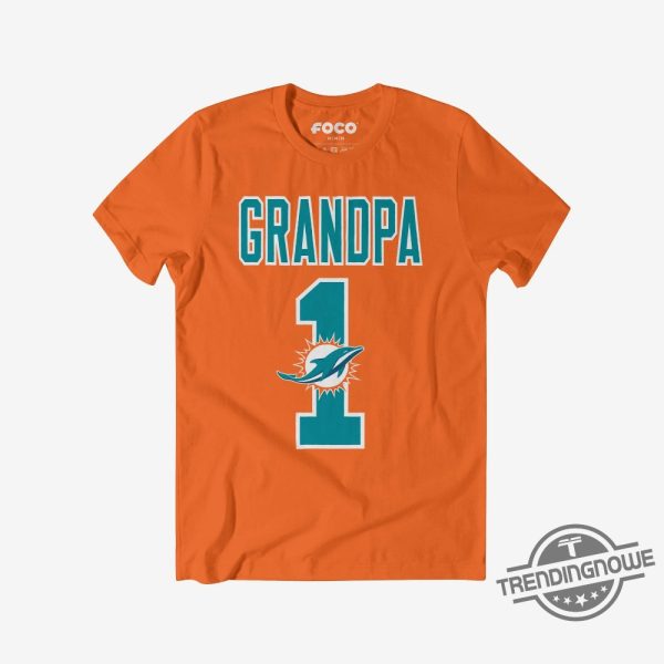 Miami Dolphins Number 1 Grandpa T Shirt Miami Dolphins Shirt Grandpa Gift Shirt trendingnowe 1