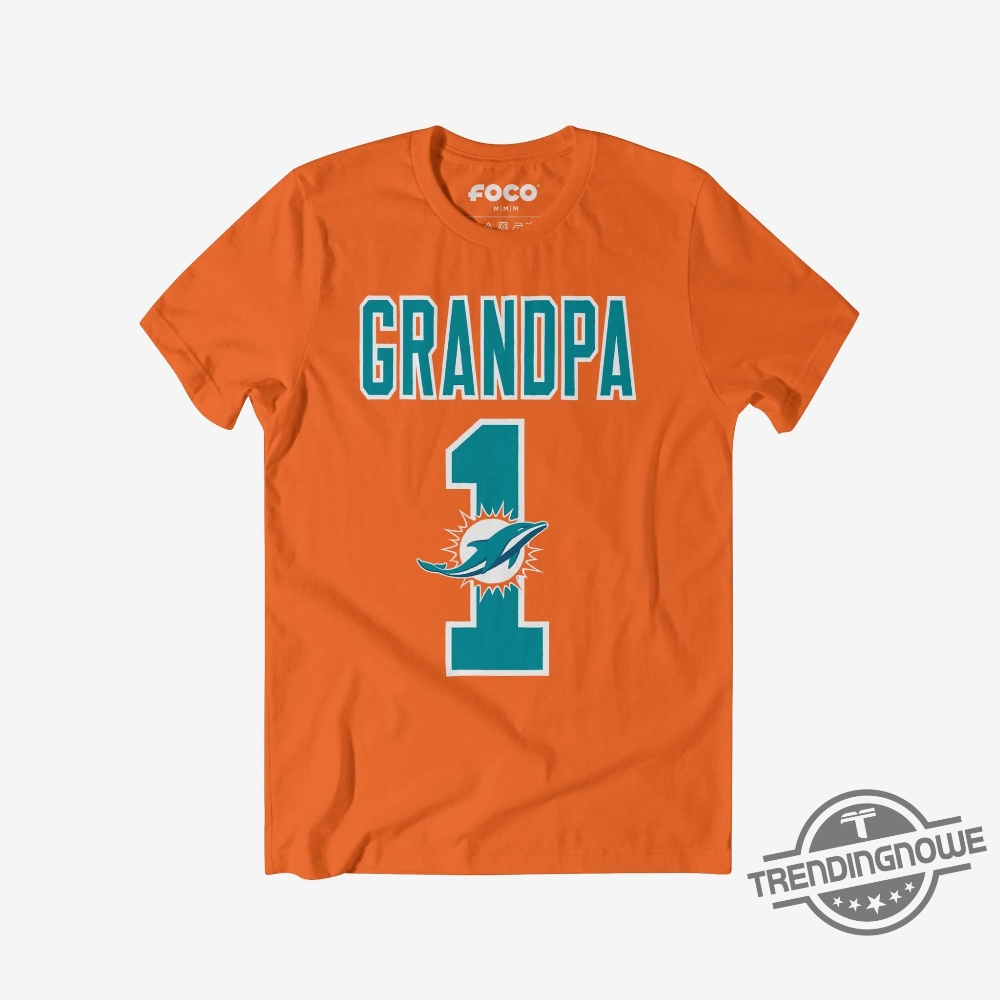 Miami Dolphins Number 1 Grandpa T Shirt Miami Dolphins Shirt Grandpa Gift Shirt