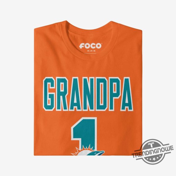 Miami Dolphins Number 1 Grandpa T Shirt Miami Dolphins Shirt Grandpa Gift Shirt trendingnowe 2