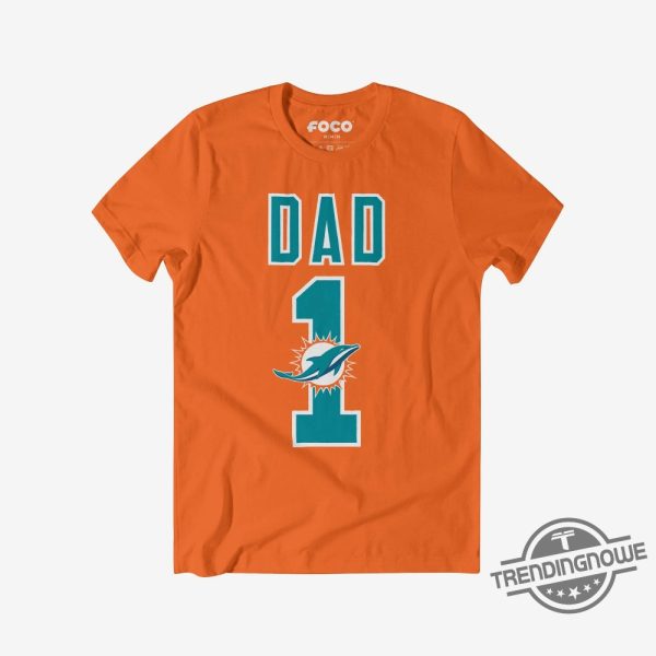 Miami Dolphins Number 1 Dad T Shirt Miami Dolphins Shirt Dad Gift Shirt trendingnowe 1