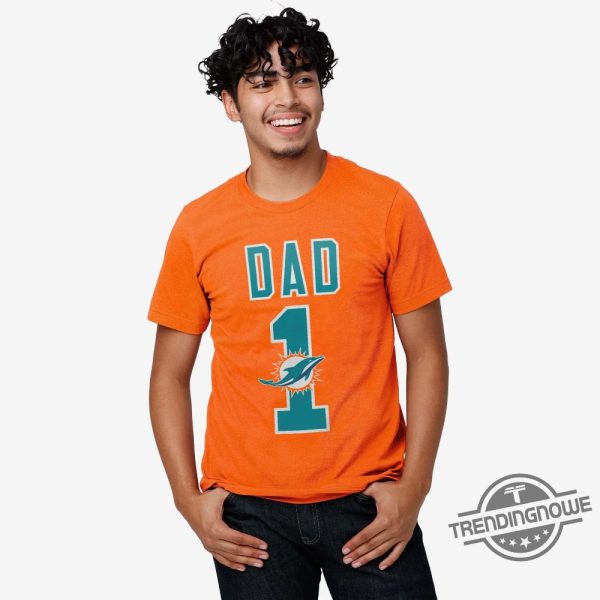 Miami Dolphins Number 1 Dad T Shirt Miami Dolphins Shirt Dad Gift Shirt trendingnowe 2