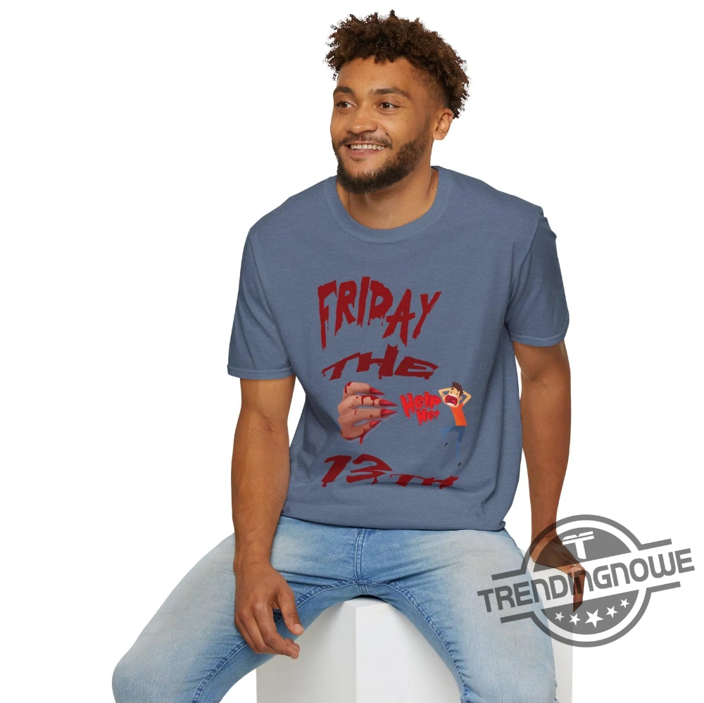 Friday The 13Th Help Me Shirt Vampire Hand Chasing After Her Man Victim Shirt Halloween Unisex T Shirt