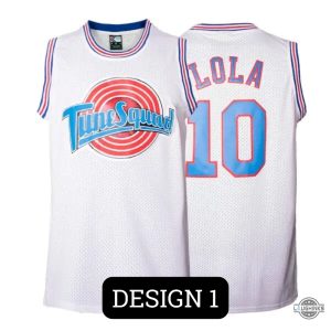 space jam lola bunny costume basketball jersey tune squad number 10 white and black version bugs bunny girlfriend shirt laughinks 1