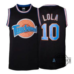 space jam lola bunny costume basketball jersey tune squad number 10 white and black version bugs bunny girlfriend shirt laughinks 3