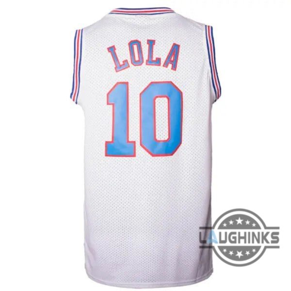 space jam lola bunny costume basketball jersey tune squad number 10 white and black version bugs bunny girlfriend shirt laughinks 5