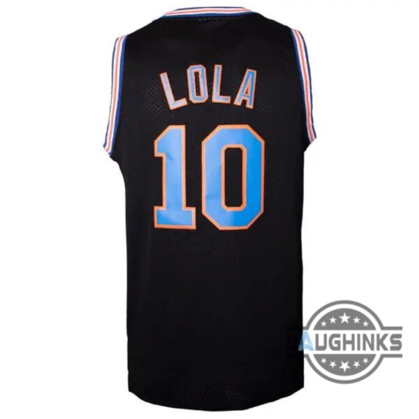 space jam lola bunny costume basketball jersey tune squad number 10 white and black version bugs bunny girlfriend shirt laughinks 8