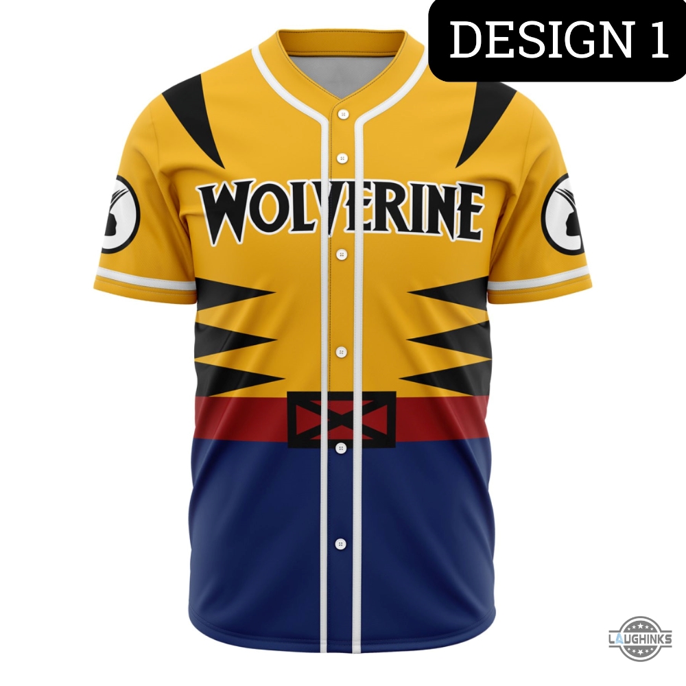 New Marvel Wolverine Costume Baseball Jersey Shirt For Halloween