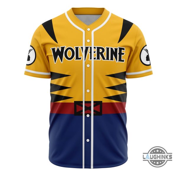 new marvel wolverine costume baseball jersey shirt for halloween