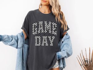 Game Day Shirt Fall Sports Sweatshirt Sports Mom Football Tshirt Checkered Football Sweatshirt Sunday Football Hoodie Retro Football Shirt giftyzy 2