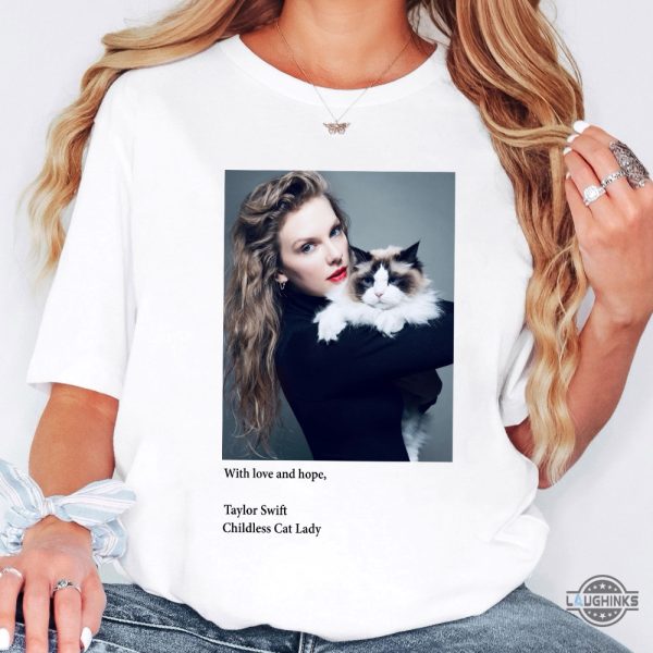 taylor swift kamala harris endorsement photo tee childless cat lady shirt swifties for harris 2024 shirt laughinks 1