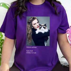 taylor swift kamala harris endorsement photo tee childless cat lady shirt swifties for harris 2024 shirt laughinks 3