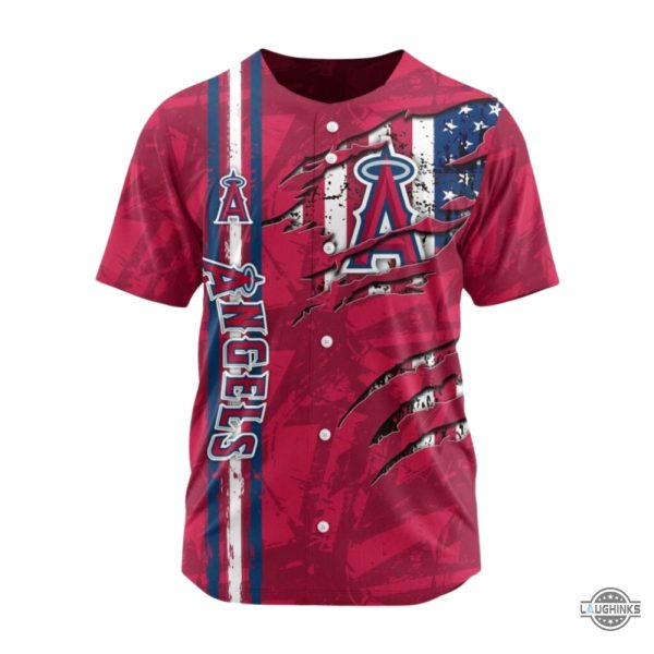 custom us flag los angeles angels baseball jersey shirt