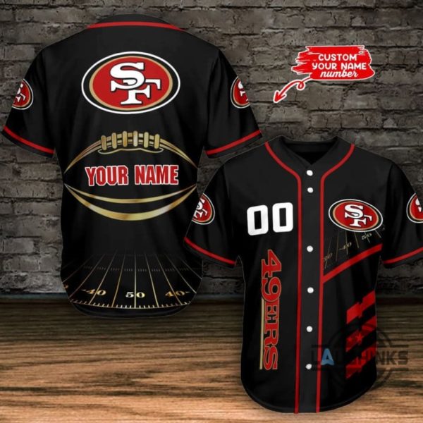 personalized san francisco 49ers baseball jersey shirt custom name and number