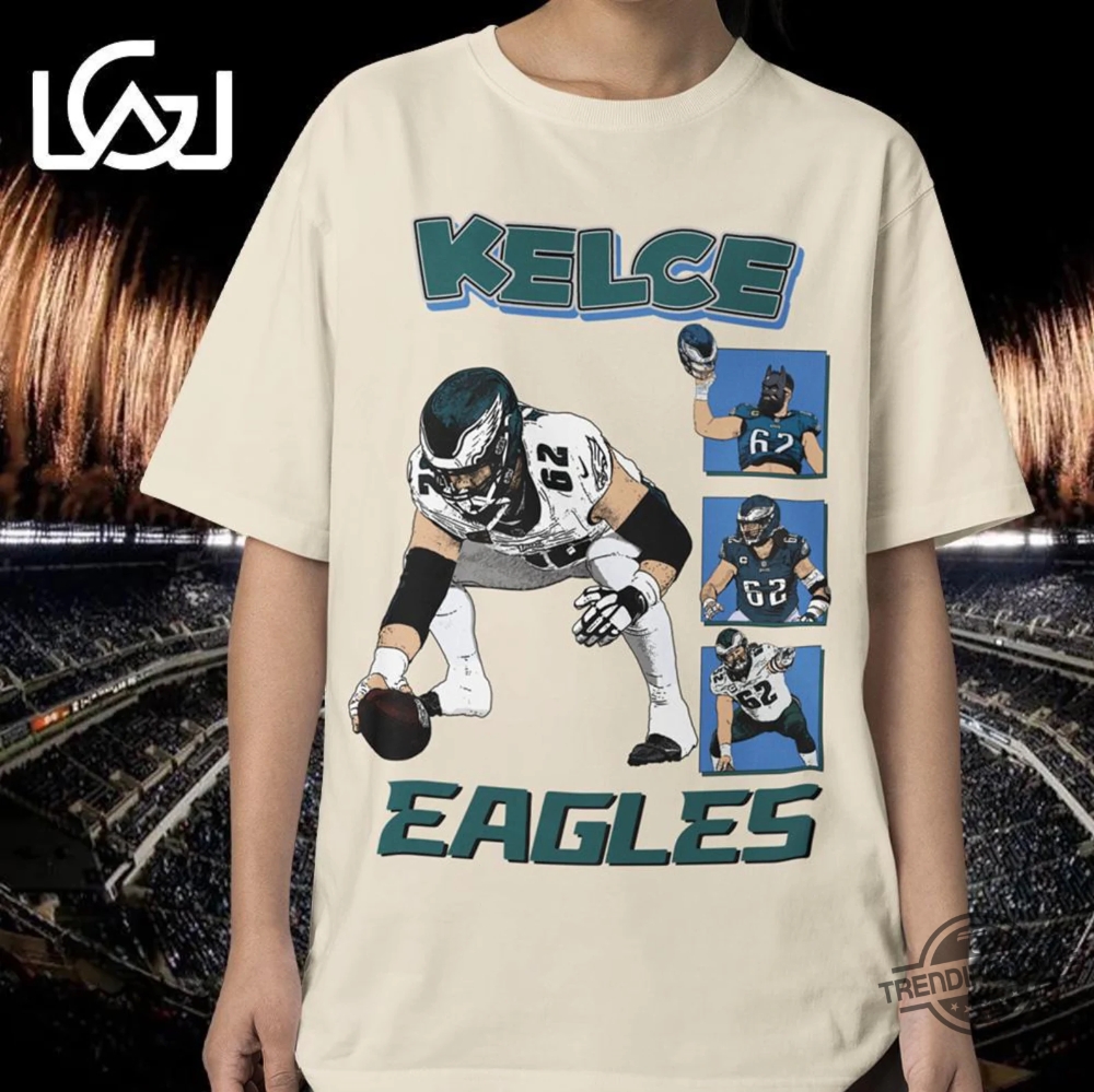 Philadelphia Eagles T Shirt Vintage Comic Style Jason Kelce Eagles 62 Shirt Retro Nfl Fan Apparel