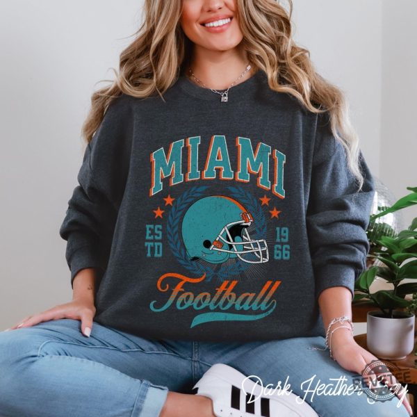 Vintage Dolphins Gameday Sweatshirt Miami Football Crewneck Shirt Miami Dolphins Hoodie revetee 3