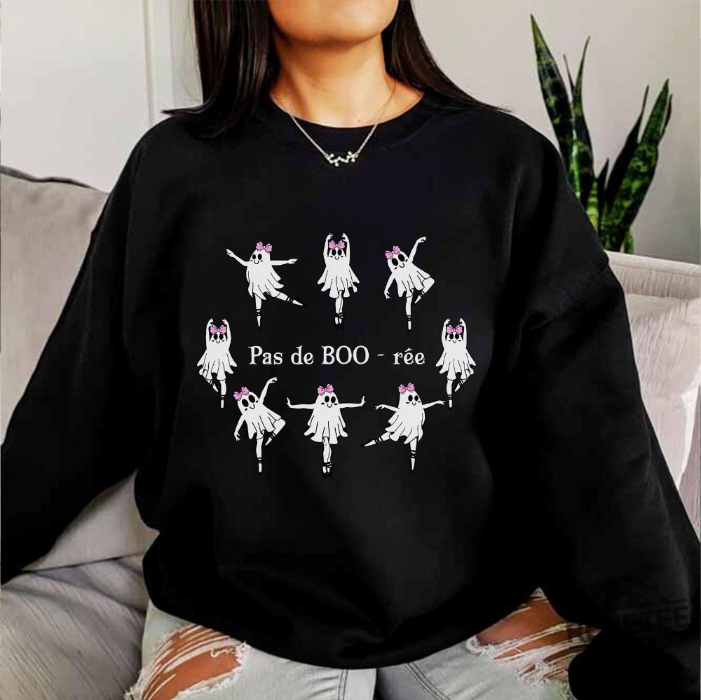 Skeleton Pas De Boo Ree Bow Shirt Ballerina Ghost Shirt Ballet Dancer Spooky Halloween Shirt