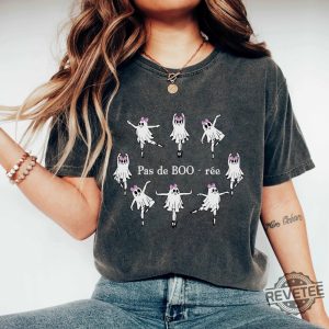 Skeleton Pas De Boo Ree Bow Shirt Ballerina Ghost Shirt Ballet Dancer Spooky Halloween Shirt revetee 2