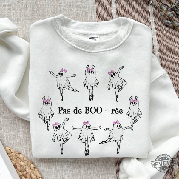 Skeleton Pas De Boo Ree Bow Shirt Ballerina Ghost Shirt Ballet Dancer Spooky Halloween Shirt revetee 4