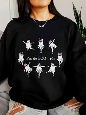 Skeleton Pas De Boo Ree Bow Shirt Ballerina Ghost Shirt Ballet Dancer Spooky Halloween Shirt revetee 5