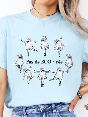 Skeleton Pas De Boo Ree Bow Shirt Ballerina Ghost Shirt Ballet Dancer Spooky Halloween Shirt revetee 7