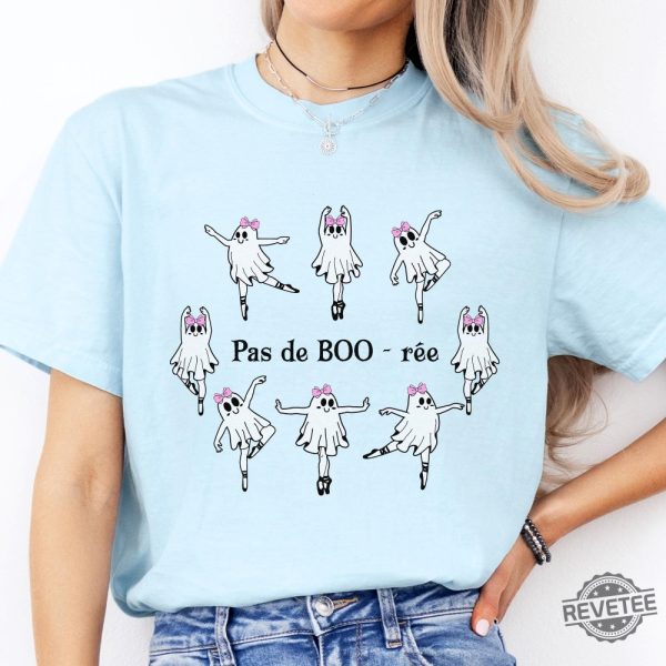 Skeleton Pas De Boo Ree Bow Shirt Ballerina Ghost Shirt Ballet Dancer Spooky Halloween Shirt revetee 7