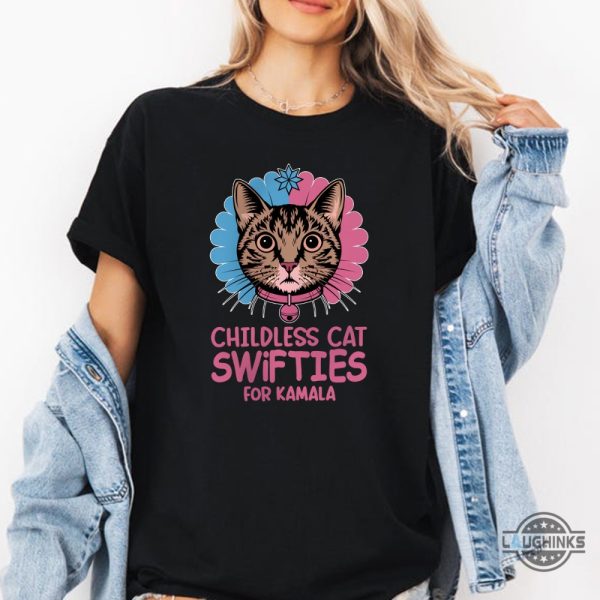 taylor swift vmas childless cat swifties for kamala shirt endorsement for kamala harris tee laughinks 4