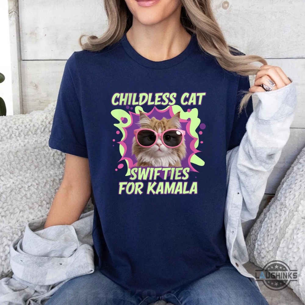 Childless Cat Swifties For Kamala Harris Shirt Taylor Swift Endorsement Shirt